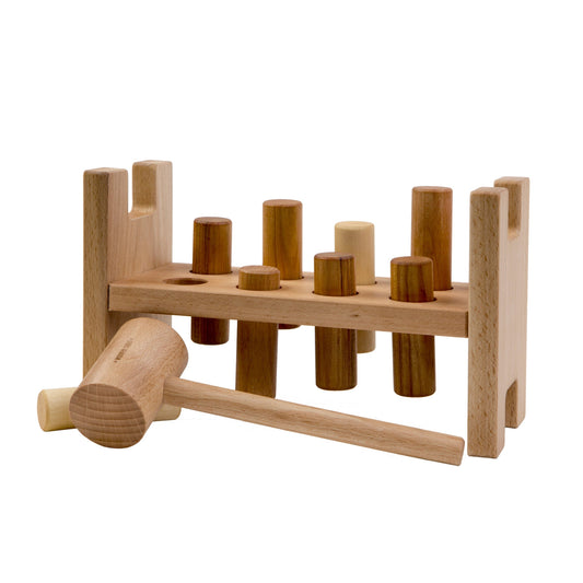 Wooden Story - Pound -A-Peg Montessori Toy Natural - Playlaan