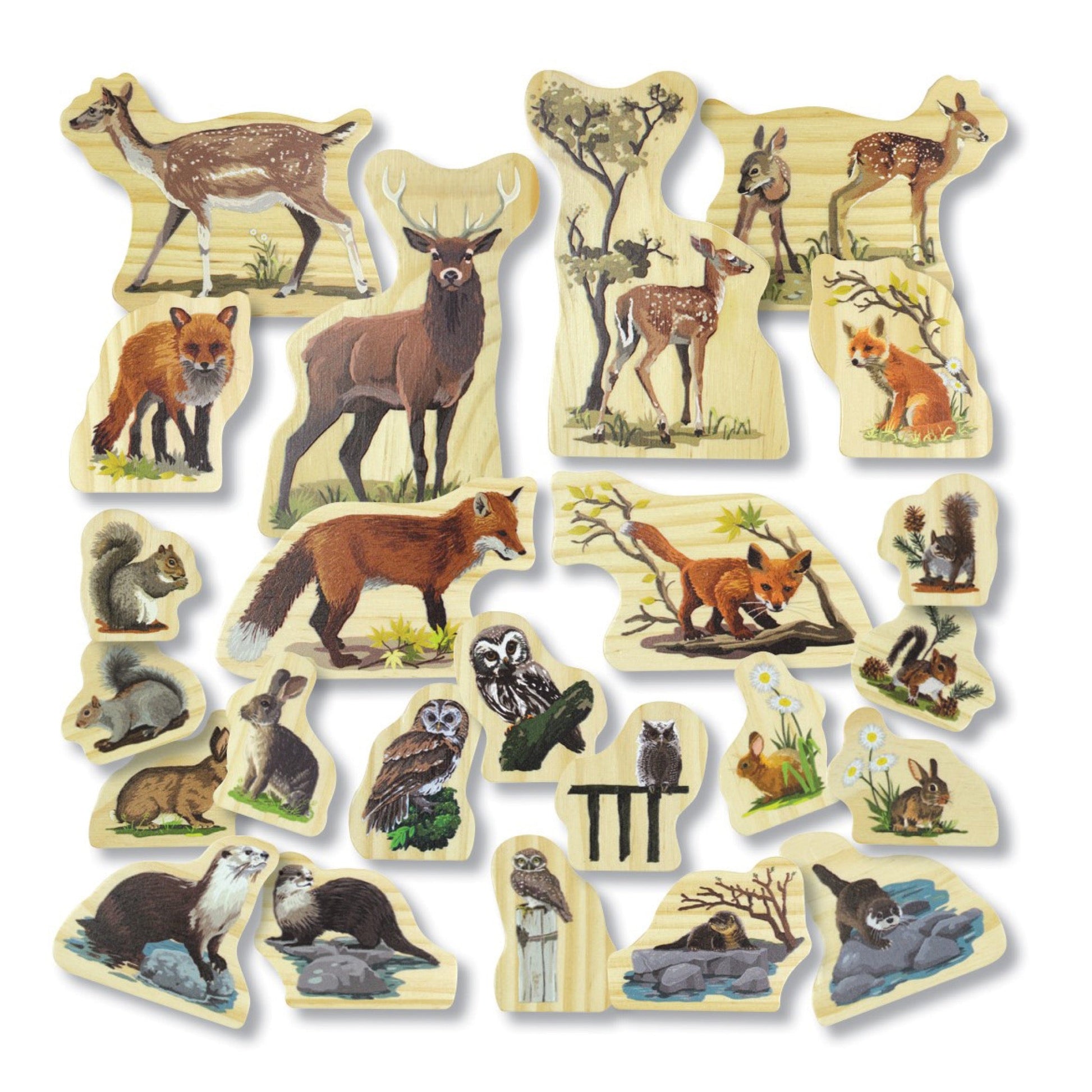 Yellow Door - Yellow Door - Woodland Animal Families Wooden Characters - Playlaan