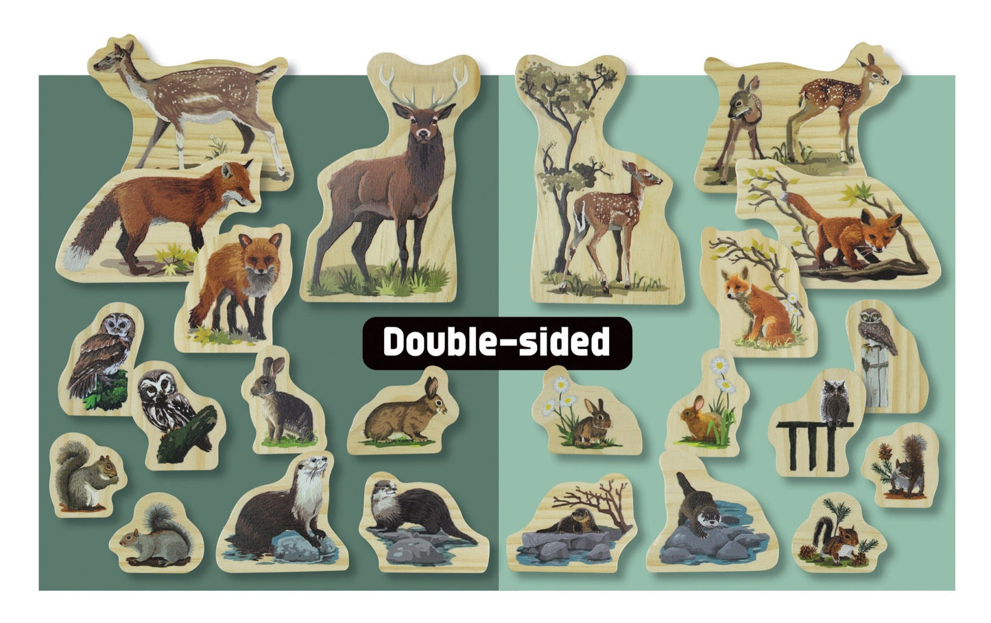Yellow Door - Yellow Door - Woodland Animal Families Wooden Characters - Playlaan