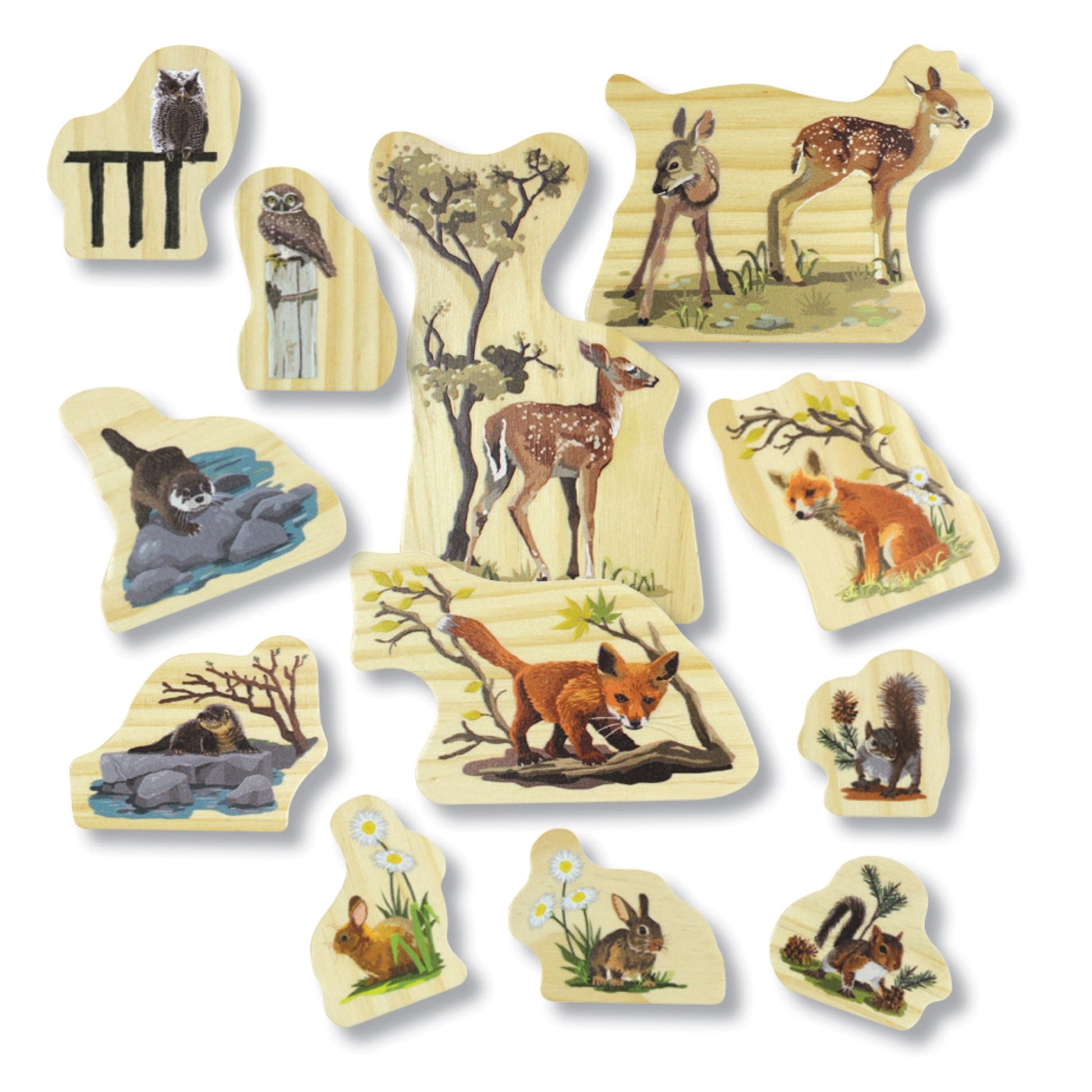 Yellow Door - Yellow Door - Woodland Animal Families Wooden Characters - Playlaan