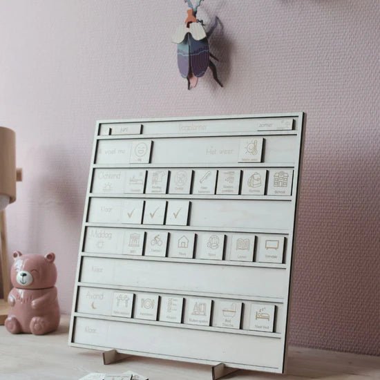 Your Little Family - Your Little Family - Dagplanner hout + pictogrammen 47st - Playlaan
