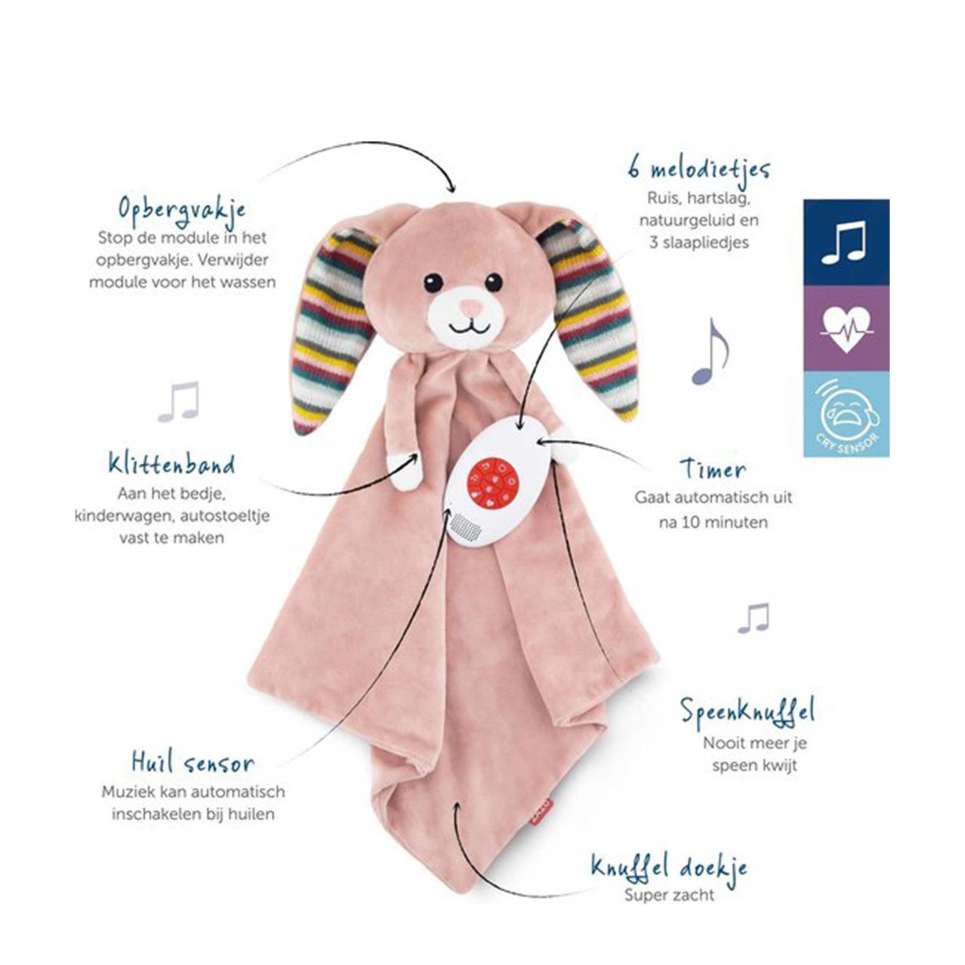 Zazu - Zazu - Baby comforter bunny Becky pink - Playlaan