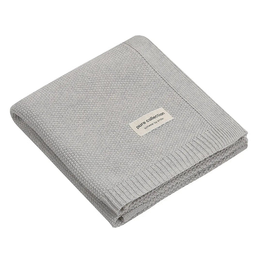 Ander - 100% Merino Wool Blanket Abaco - Knitted pattern Grey - Playlaan