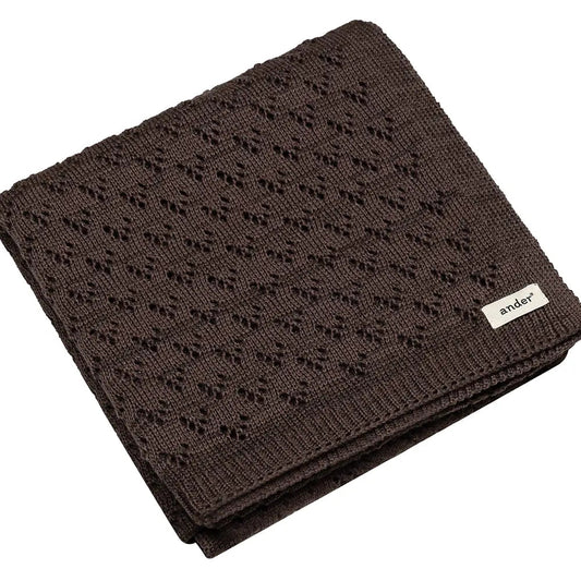 Ander - Merino Wool Blanket Adelasia - Soft and Warm Brown plaid - Playlaan