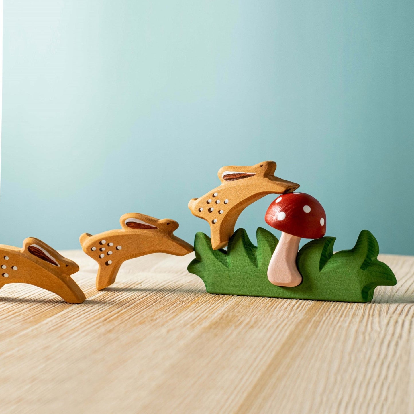 Bumbu Toys - Konijnen en paddenstoel SET - Playlaan
