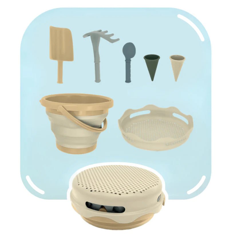 CompacToys - Opvouwbare strandset 7 delig - Beige - Playlaan