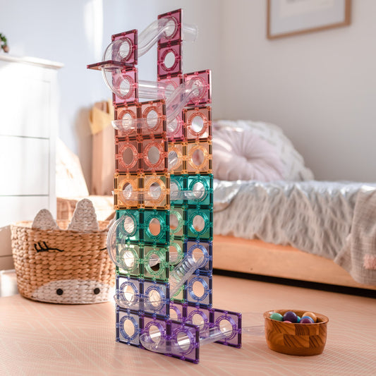 Connetix - Pastel Ball Run Pack - Knikkerbaan set 106 st - Playlaan