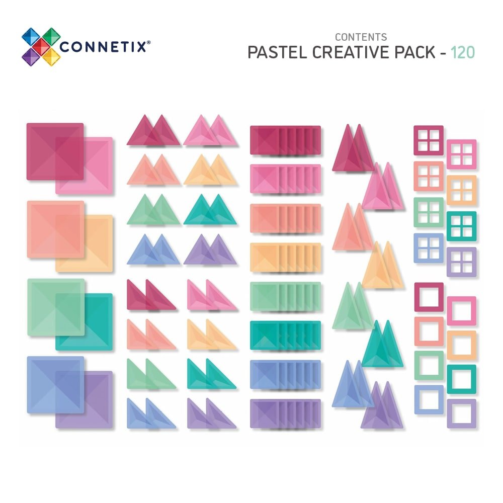Connetix - Pastel Magnetische Tegels Creative Pack set 120st - Playlaan