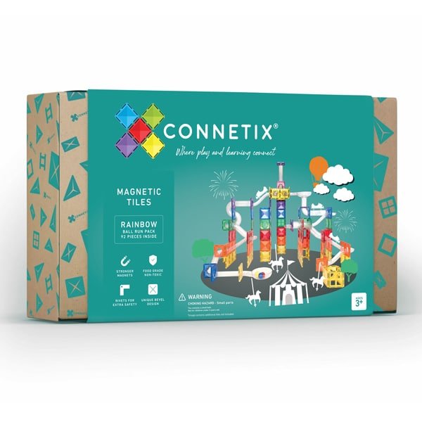 Connetix - Rainbow Ball Run Magnetische Constructie Tegels - Knikkerbaan set 92st - Playlaan