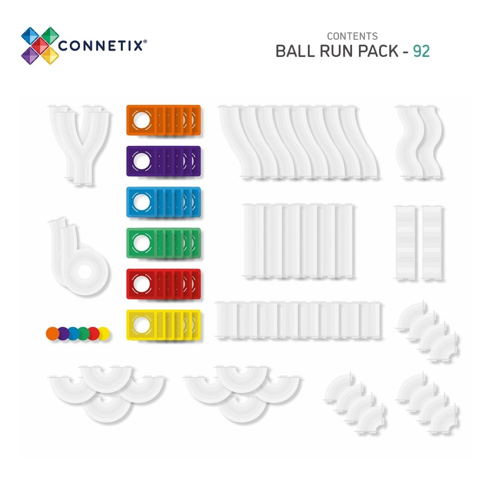 Connetix - Rainbow Ball Run Magnetische Constructie Tegels - Knikkerbaan set 92st - Playlaan