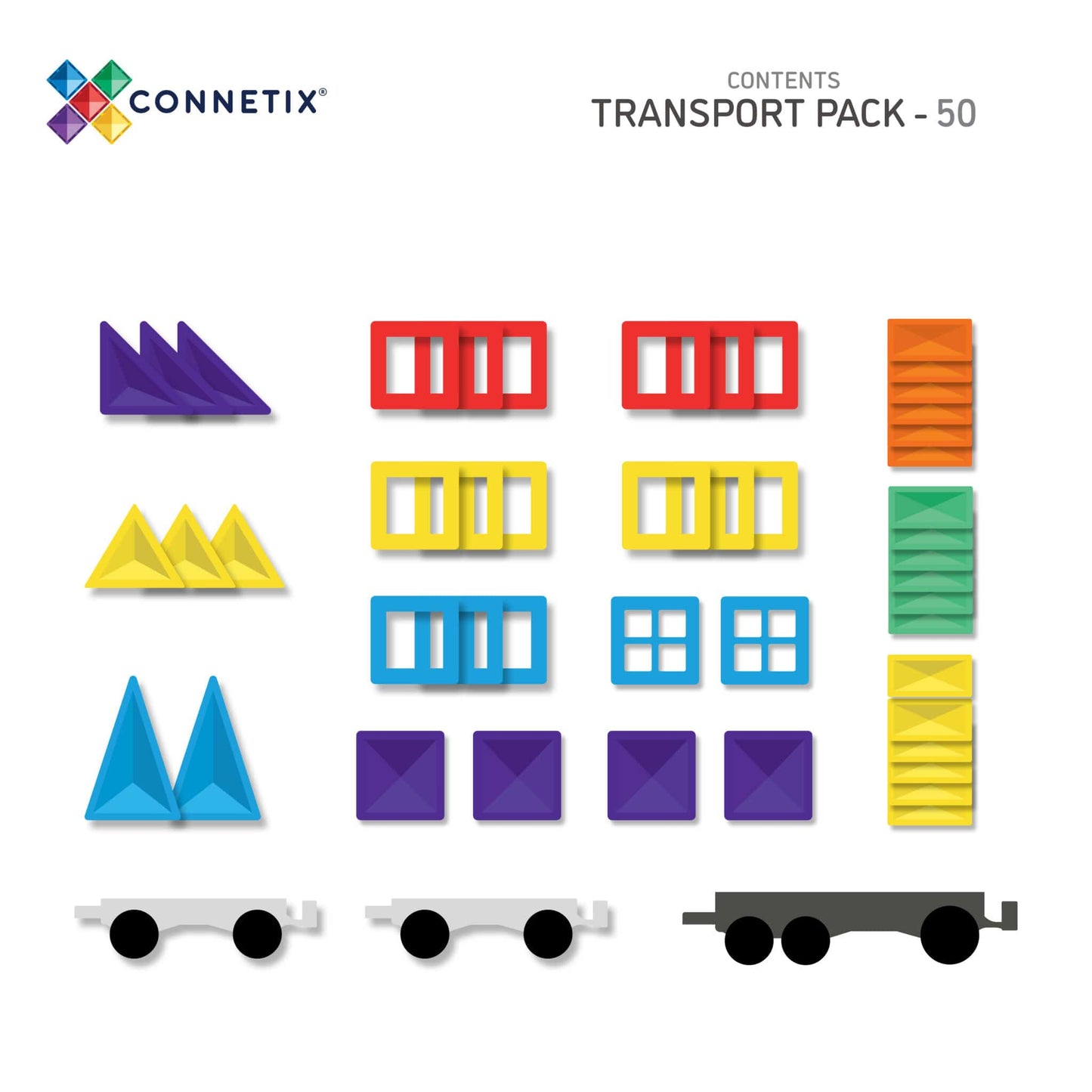Connetix - Rainbow Transport Pack set van 50 stuks - Playlaan