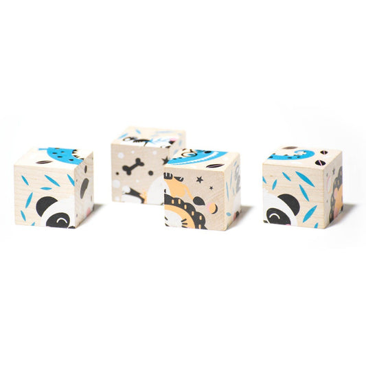 Cubika - Set of wooden blocks "Animals" - Playlaan
