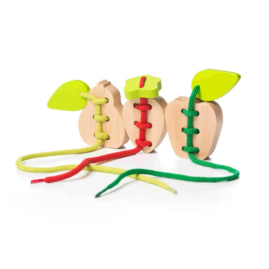Cubika - Wooden lacing toy set "Fruits" - Playlaan
