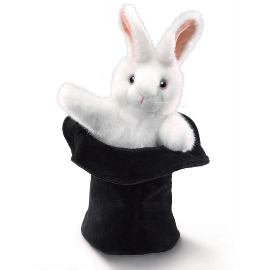 Folkmanis - Handpop - Large Rabbit in Hat - Playlaan