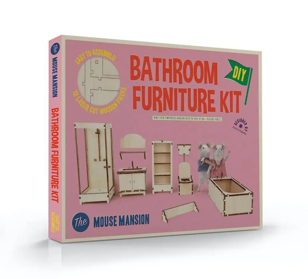 Het Muizenhuis - Kids Diy Dollhouse Furniture Kit - Bathroom (Scale 1:12) - Playlaan