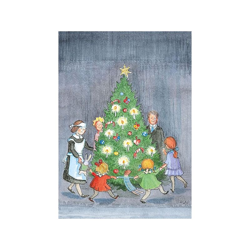 Hjelm Förlag - Ansichtkaart Dans rond de Kerstboom - Playlaan