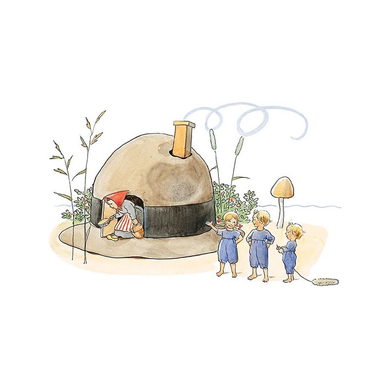 Hjelm Förlag - Ansichtkaart Hattstugan / Het hoedenhuisje - Elsa Beskow - Playlaan