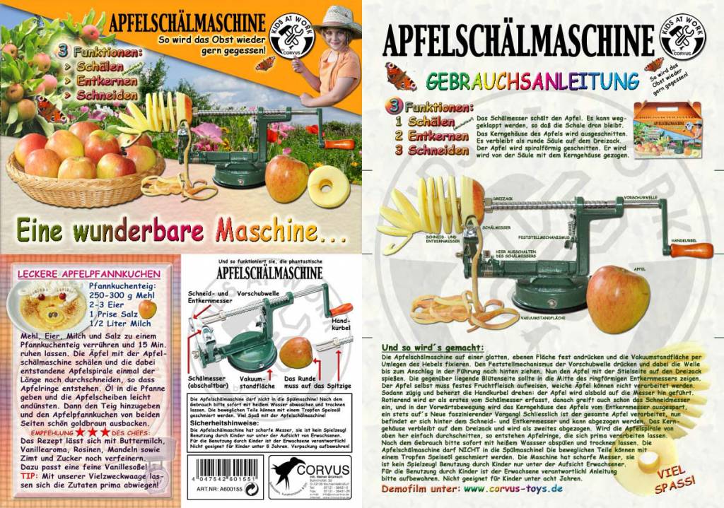 Kids at work Appelschilmachine – De Grote Wolf Kids at work Appelschilmachine – De Grote Wolf