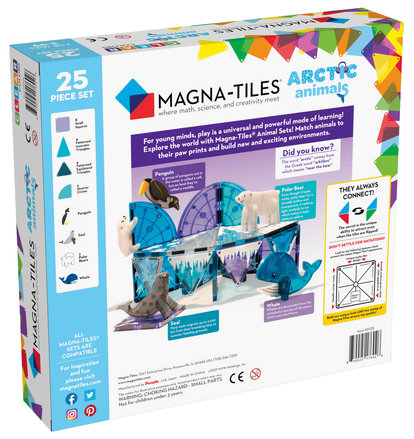 Magna-Tiles - Magnetische Tegels Arctic Animals set van 25 stuks - Playlaan