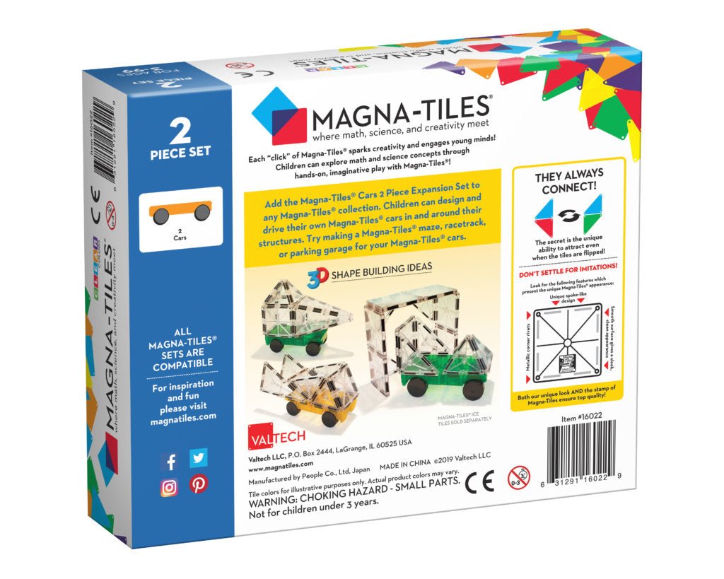 Magna-Tiles - Magnetische Tegels Cars 2 Piece Expansion Set - Playlaan