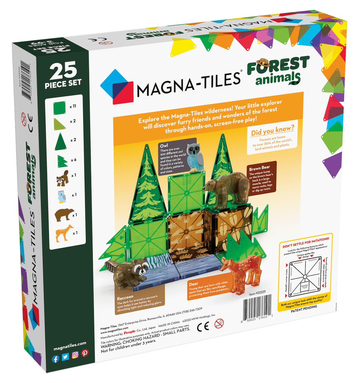 Magna-Tiles - Magnetische Tegels Forest Animals set van 12 stuks - Playlaan