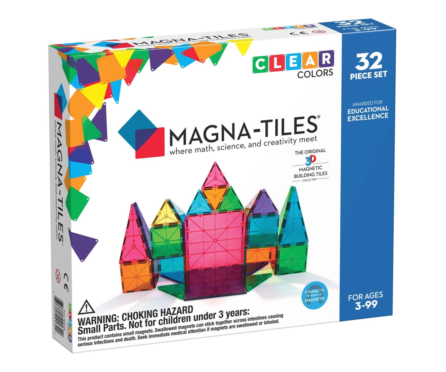 Magna-Tiles - Magnetische Tegels Heldere Kleuren 32 stuks - Playlaan