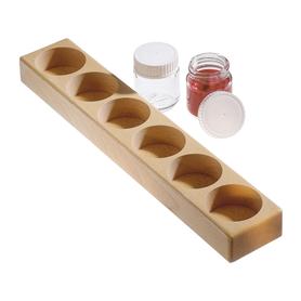 Mercurius - Verfpotblokhouder voor 6 glazen potjes - 50 ml - Playlaan