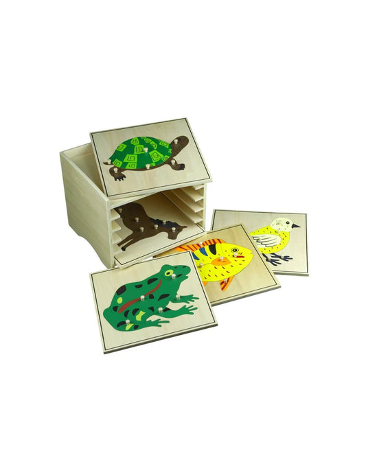 Moyo Montessori - 5 zoölogiepuzzels met kast - Playlaan