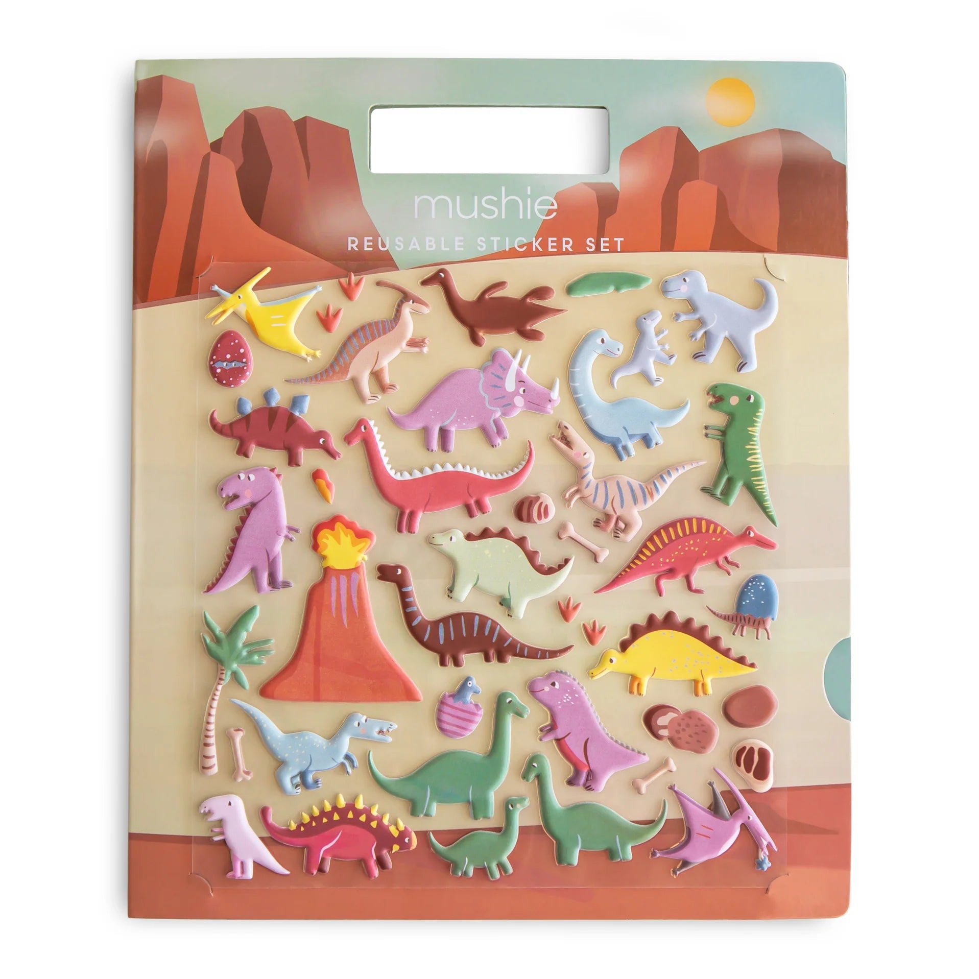 Mushie - Herbruikbaar stickerboek - Dino - Playlaan