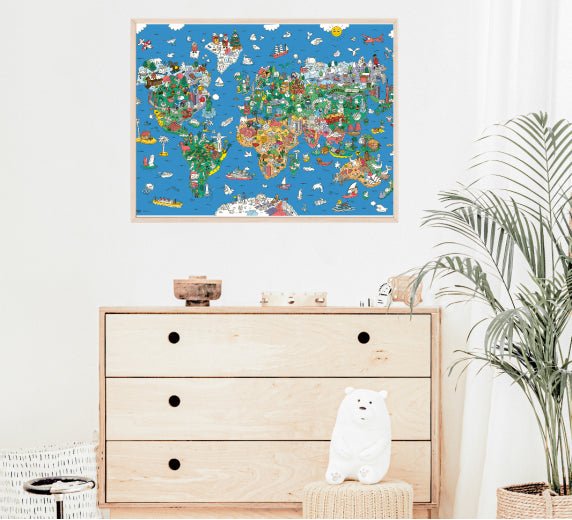Omy - Atlas - Stickers poster 70 x 100 cm - Playlaan