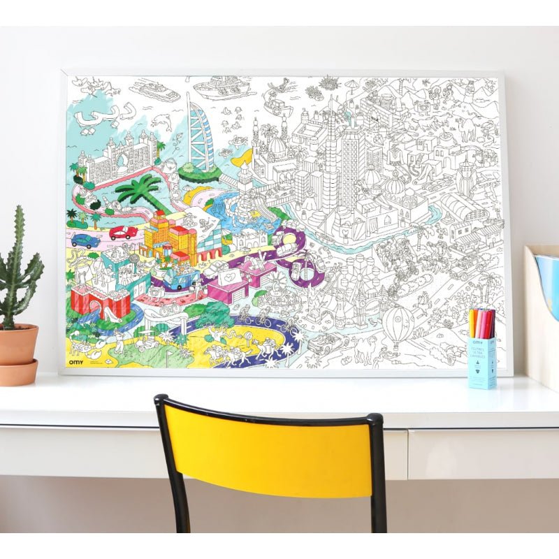 Omy - Coloring poster - Dubai 70 x 100 cm - Playlaan
