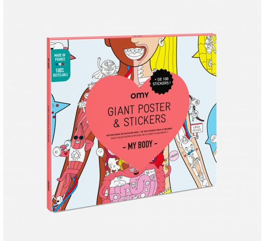 Omy - My body - Giant poster and stickers 70 x 100 cm - Playlaan
