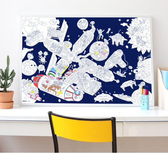 Omy - Space station - Poster 70 x 100 cm - Playlaan