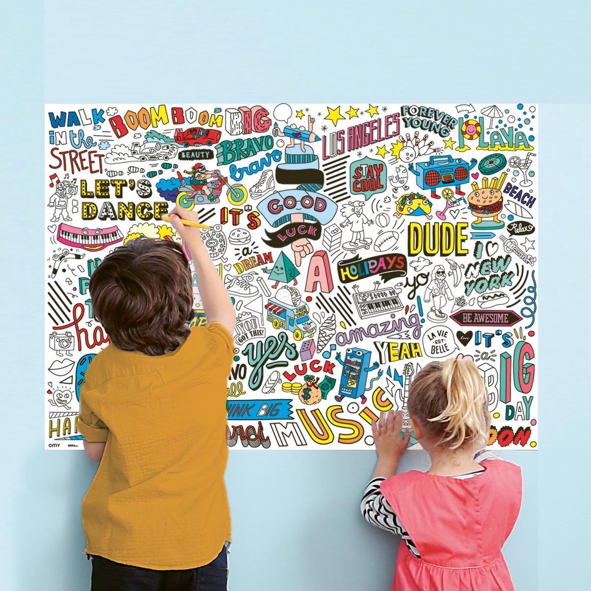 Omy - Street art - Giant poster and stickers 70 x 100 cm - Playlaan