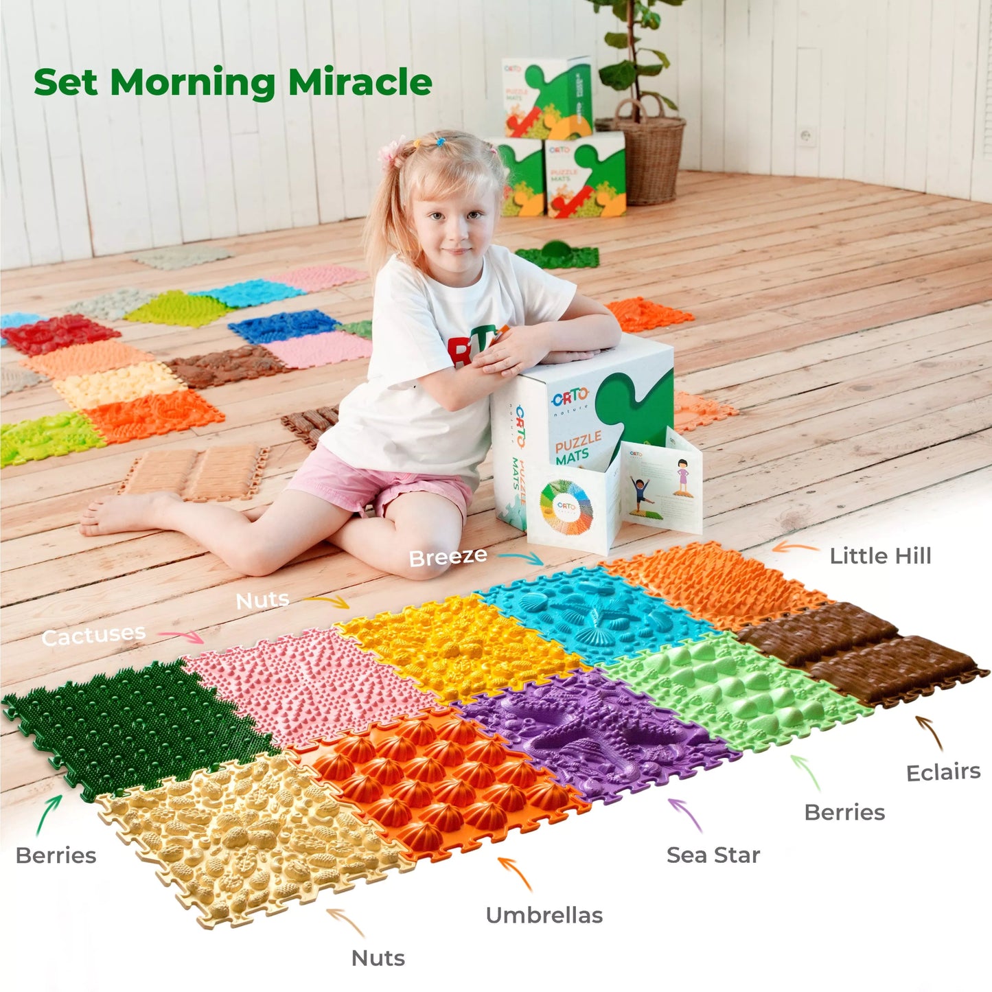 Ortonature - Orthopedische puzzel vloermat - Morning Miracle 10st - Playlaan