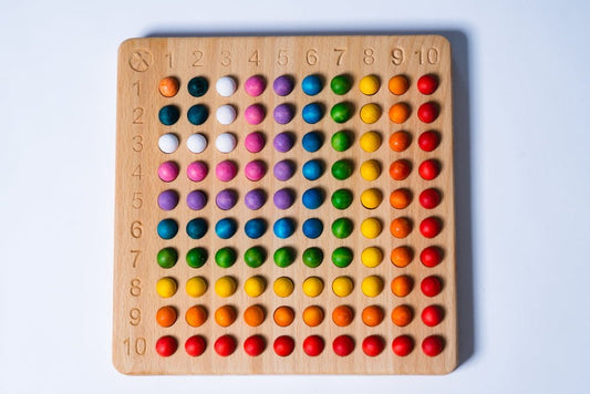 Pagalou - 10 Times Multiplication Set - Board + Wooden Balls - Playlaan