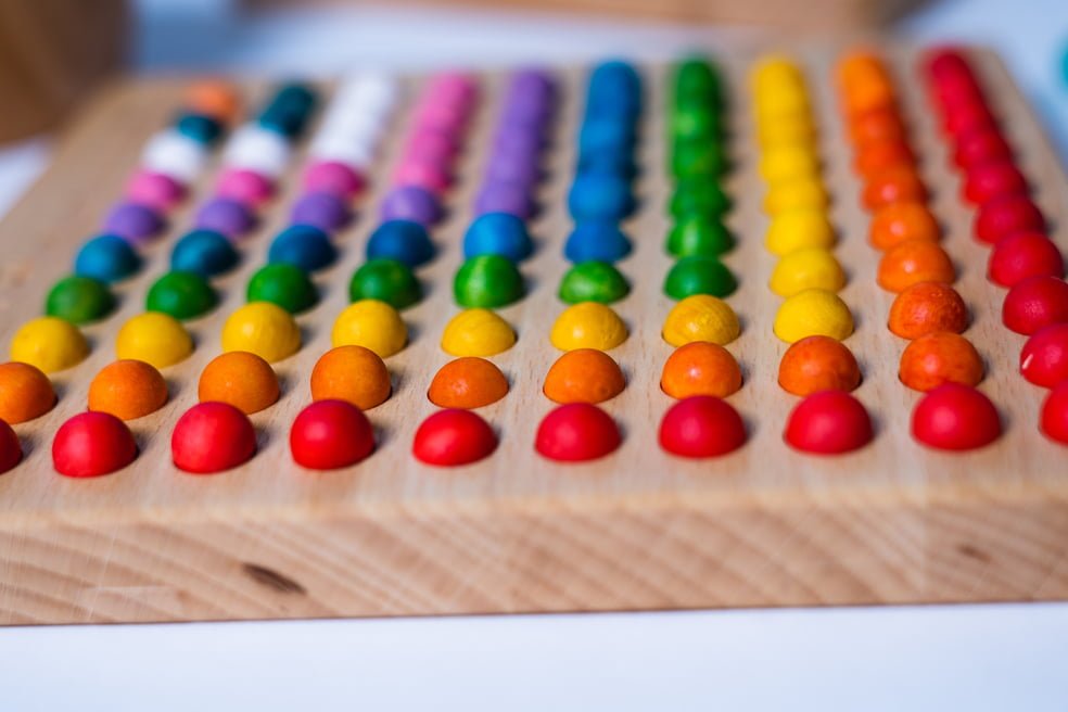 Pagalou - 10 Times Multiplication Set - Board + Wooden Balls - Playlaan