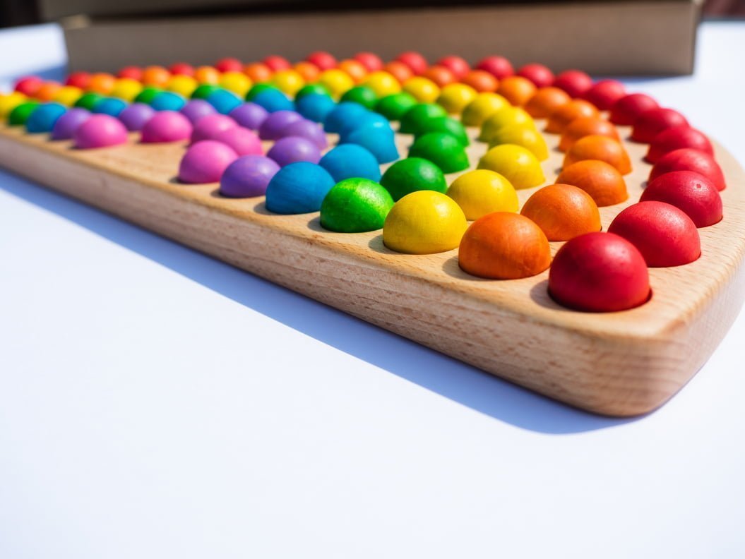 Pagalou - Big Montessori Rainbow With Wooden Balls - Playlaan