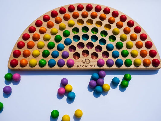 Pagalou - Big Montessori Rainbow With Wooden Balls - Playlaan