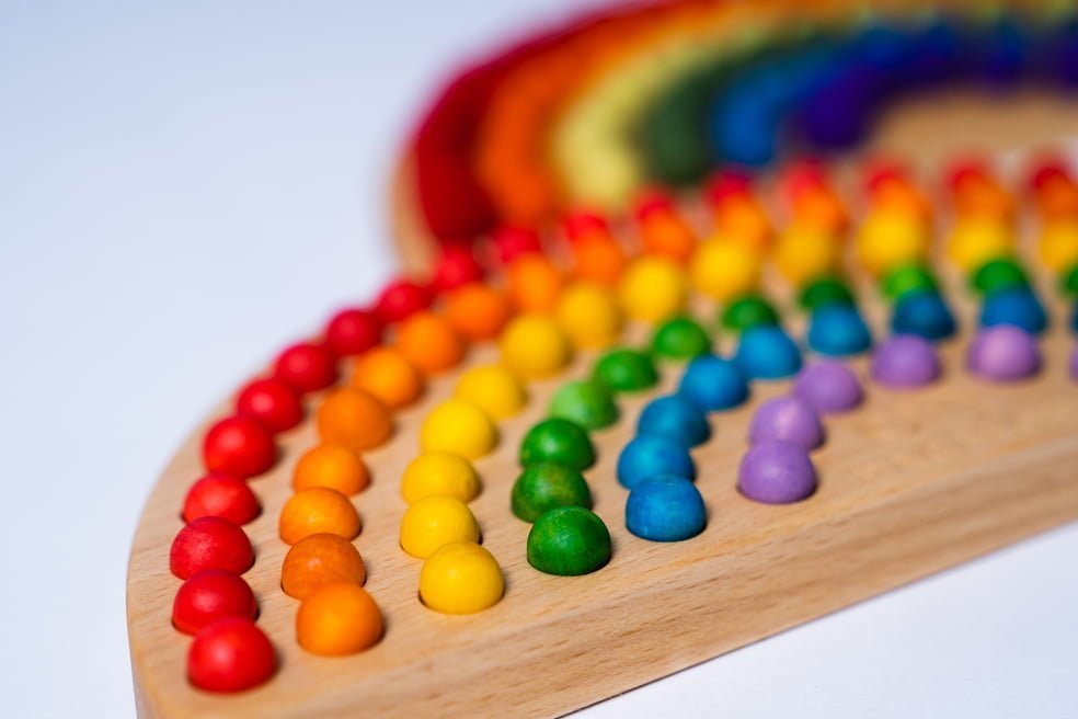 Pagalou - Small Montessori Rainbow With Wooden Balls - Playlaan