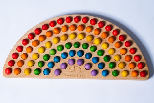 Pagalou - Small Montessori Rainbow With Wooden Balls - Playlaan