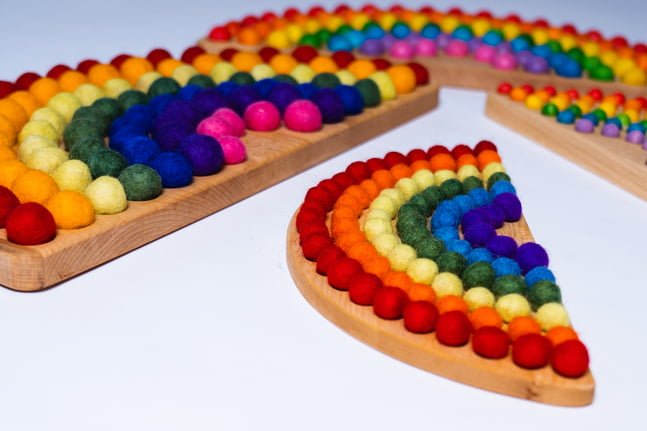 Pagalou - Small Montessori Rainbow With Wool Felt Balls - Playlaan
