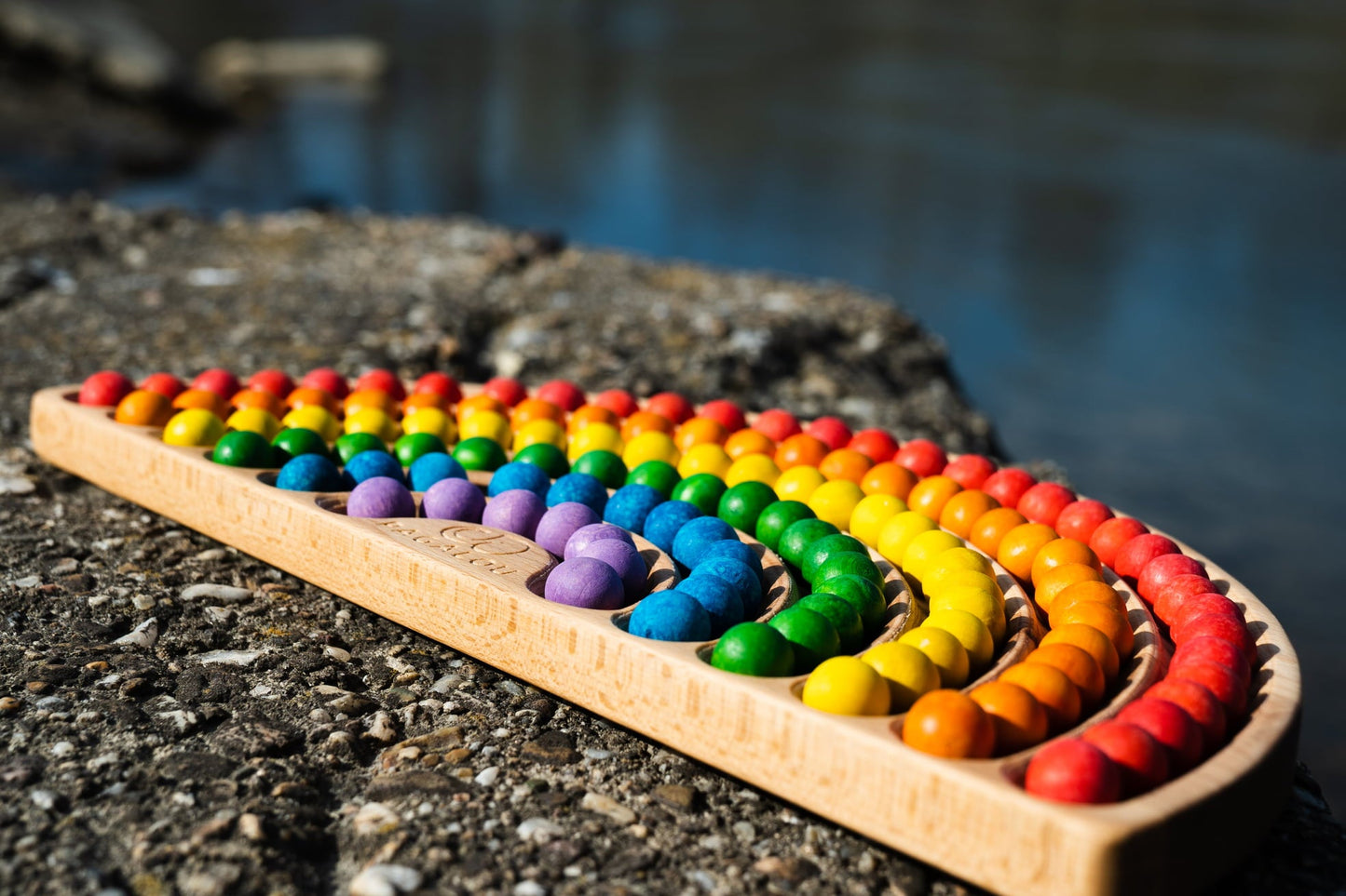 Pagalou - Tracing Montessori Rainbow With Wooden Balls - Playlaan