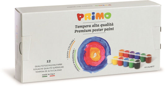 Primo - Plakkaatverf in potje 12 kleuren, 25ml - Playlaan