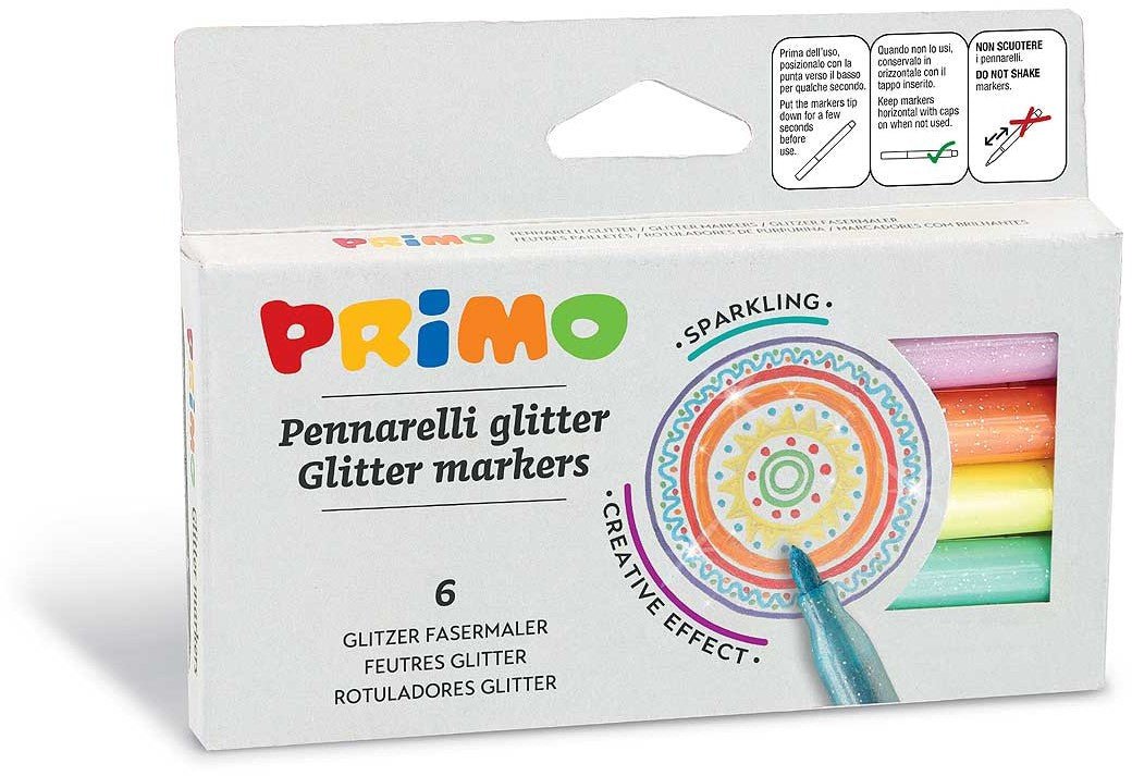Primo - Viltstiften Glitter set van 6 - Playlaan