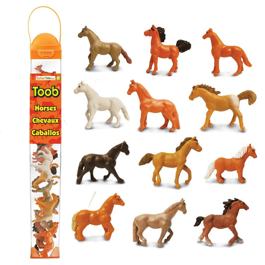 Safari Ltd - Speelfiguren Paarden TOOB® - Set van 12 stuks - Playlaan