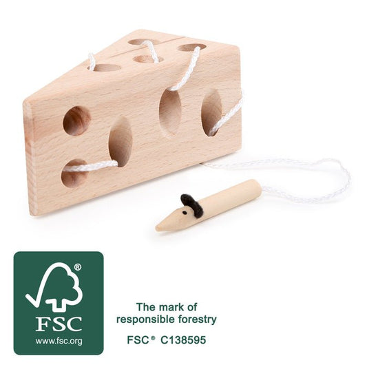 Small Foot - Cheese and Mouse Threading Game FSC 100% - Playlaan