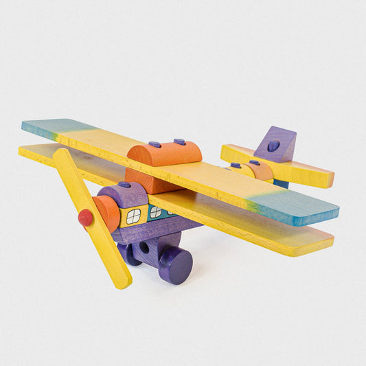 Tarnawa Toys - Vliegtuig met kleurrijk blokken - Playlaan