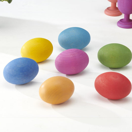 Tickit - Houten Eieren Regenboog set van 7 - Playlaan