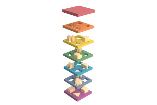Tickit - Houten Regenboog Shape Stacker - Playlaan